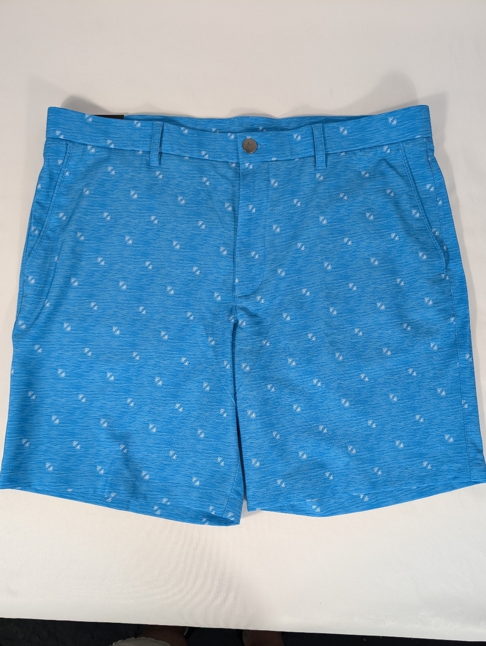 NWT Callaway Flat Front Bright Blue Microprint Flat-Front Golf Shorts Size 38W
